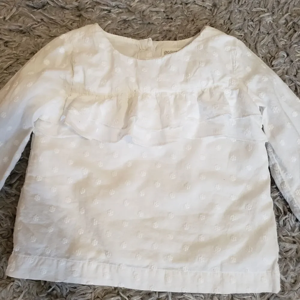 Gymboree Girls White Long Sleeve Blouse 2T